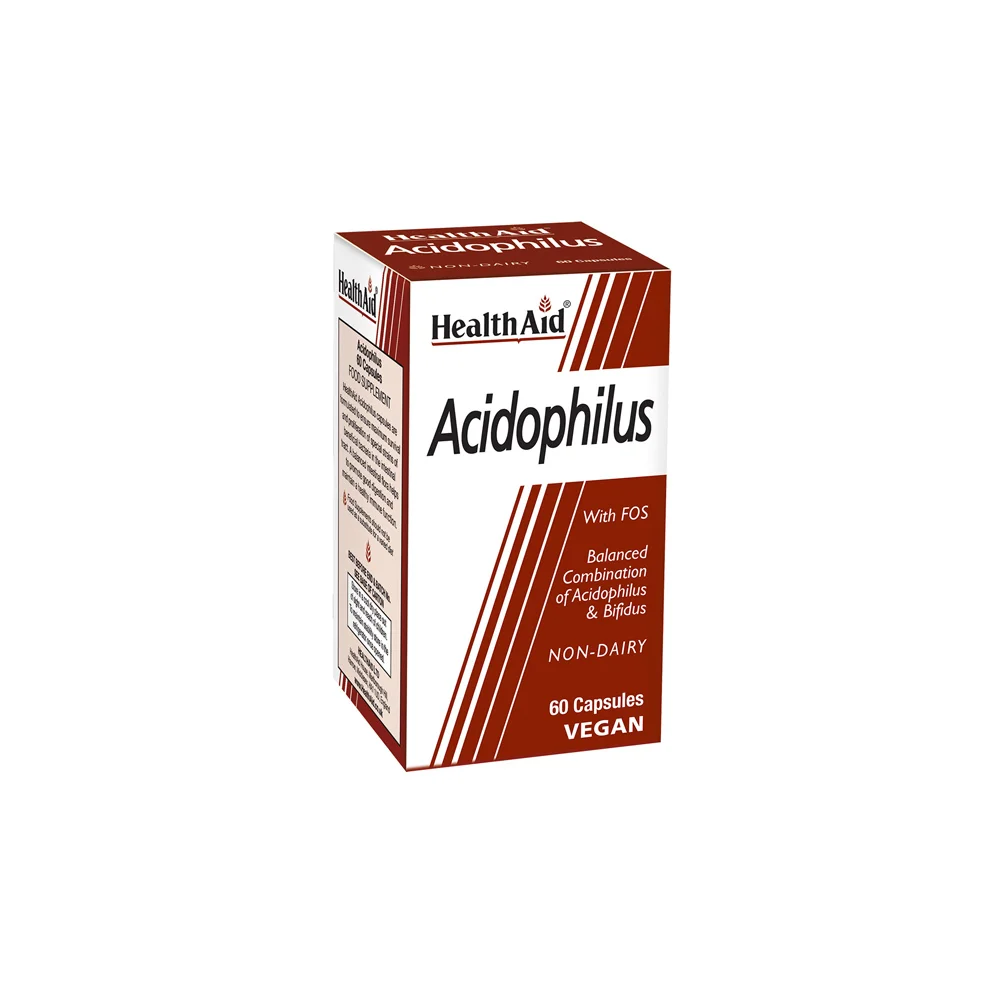 Health Aid Acidophilus Probiotic Dietary Supplement For Healthy Gut Function 60 Herbal Capsules