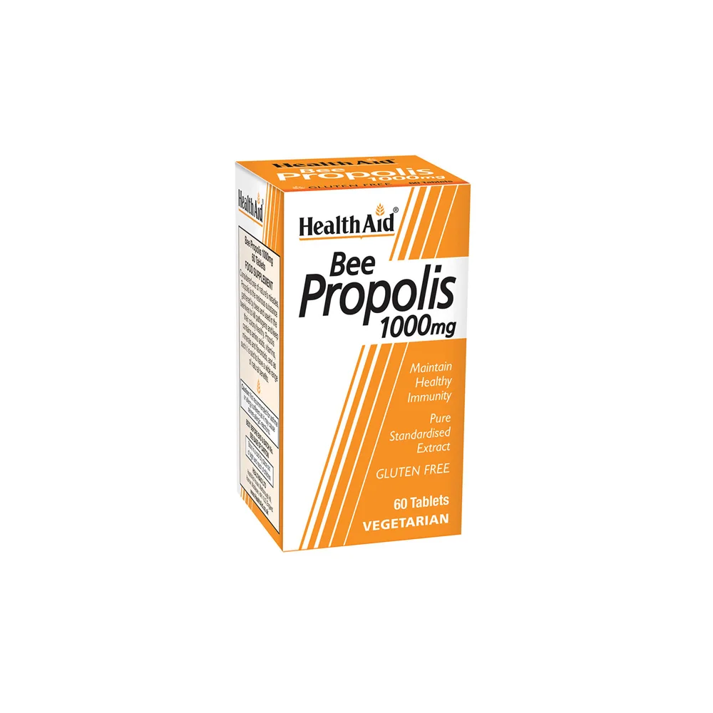 Health Aid Bee Propolis 1000mg Συμπλήρωμα Διατροφής Με Πρόπολη Φυσικό Αντιβιοτικό Με Αντιμικροβιακές & Αντιφλεγμονώδεις Ιδιότητες 60 ταμπλέτες