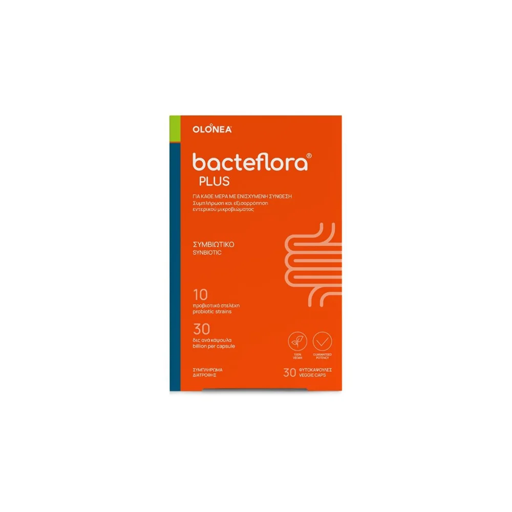 Olonea BacteFlora Plus Για Τις Υψηλές Ανάγκες Συμπλήρωσης Του Εντερικού Μικροβιώματος Με Ενισχυμένη Σύνθεση Προβιοτικών Πρεβιοτικών & Μεταβιοτικών 30 κάψουλες