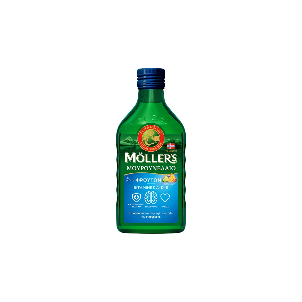 Moller’s Cod Liver Oil Tutti Frutti Μουρουνέλαιο Γεύση Φρούτων 250ml