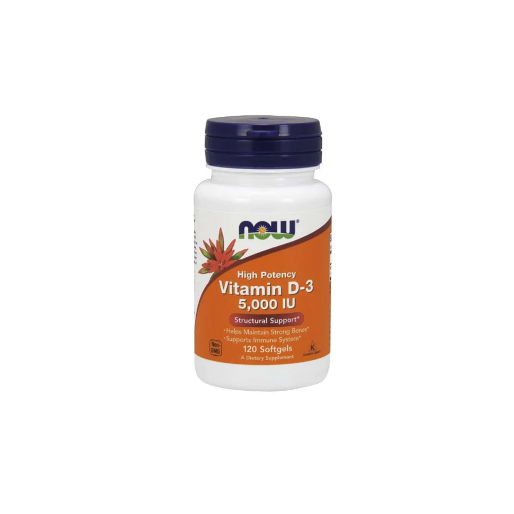 Now Vitamin D3 5000iu Συμπλήρωμα Διατροφής Mε Tην Πιο Βιοδιαθέσιμη Μορφή Βιταμίνης D 120 μαλακές κάψουλες