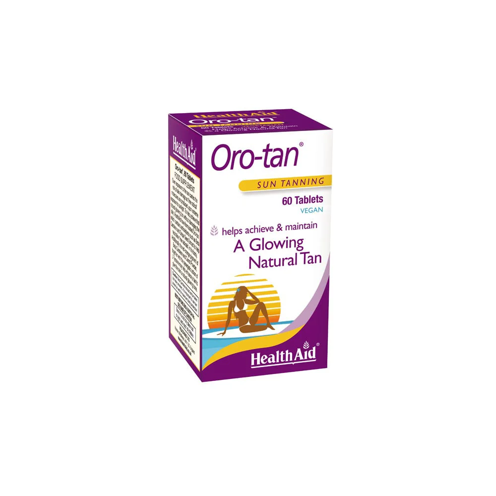 Health Aid Oro-Tan Sun Tanning Nutritional Supplement That Enhances Tanning & Gives Skin A Natural Glow 60 Tablets