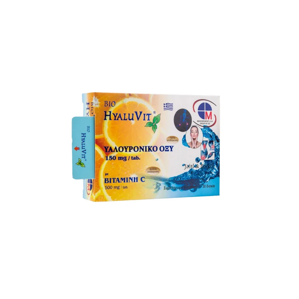 Medichrom Bio Hyaluvit Nutritional Supplement For Good Health Of Skin, Joints & Immune System 30 tablets