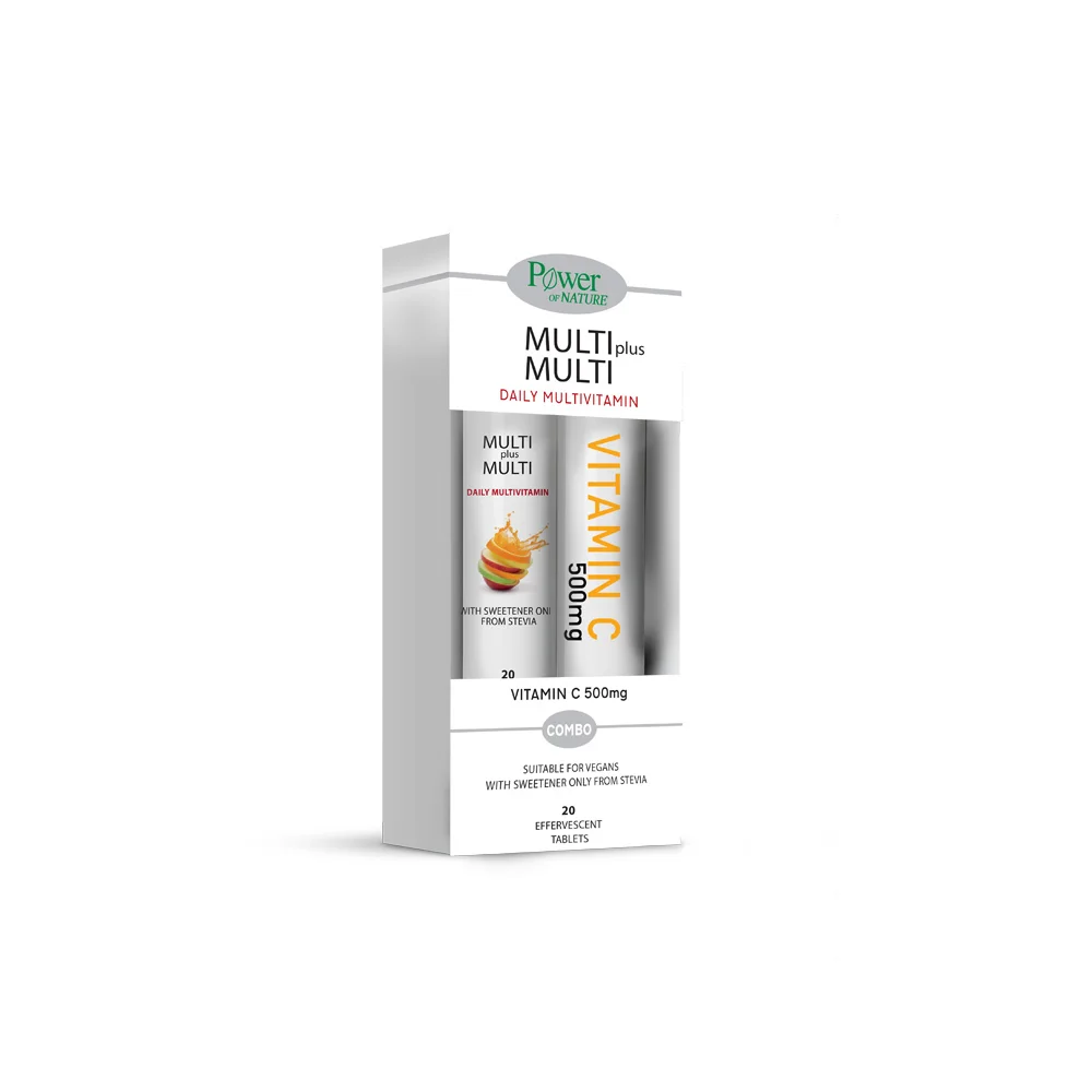Power Health Multi + Multi Effervesant 24 Effervesant Tabs + Vitamin C 500mg With Orange Flavor 20 Effervesant Tabs 1 + 1 FREE