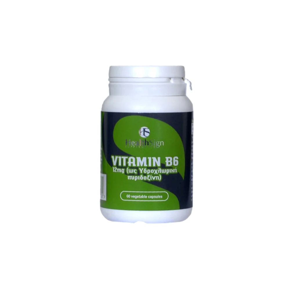 Health Sign Vitamin Β6 12mg Συμπλήρωμα Διατροφής Με Βιταμίνη Β6 60 κάψουλες
