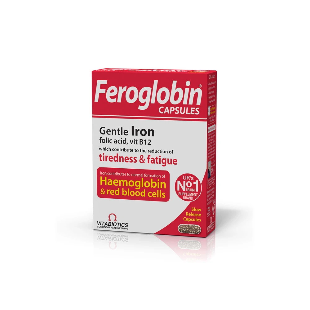Vitabiotics Feroglobin Slow Release Gentle Iron Dietary Supplement With Iron 30 caps