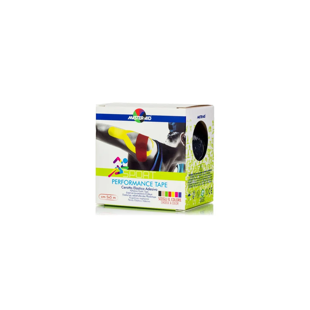 Master Aid Sport Performance Kinesio Adhesive Elastic Tape Αυτοκόλλητη Ελαστική Ταινία Για Επιδέσεις Μπλε 5 m x 5cm 1 τεμάχιο