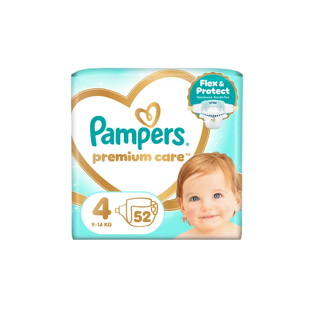 Pampers Premium Care Size 4 (9-14kg) 52 Nappies