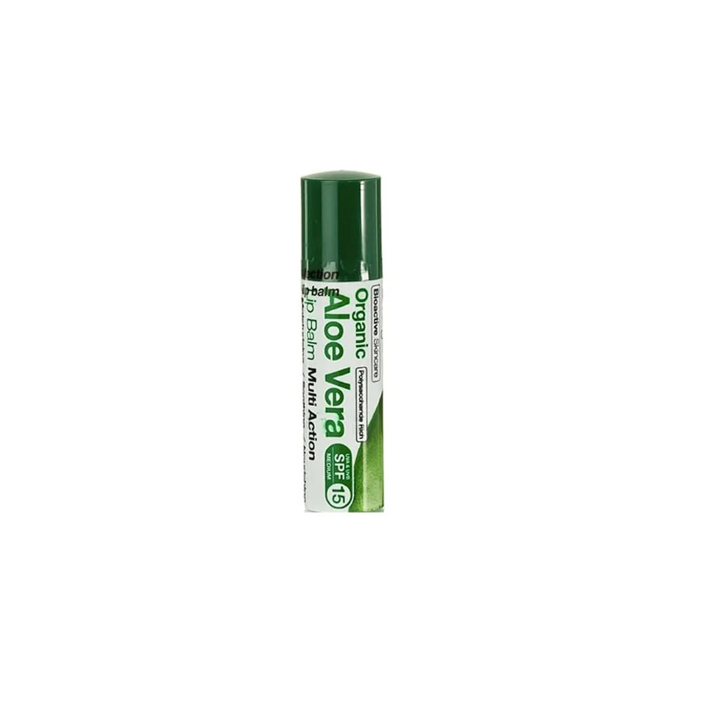 Dr.Organic Aloe Vera Lip Balm SPF15 Ενυδατικό Χειλιών Με Αλόη Βέρα 5.7gr