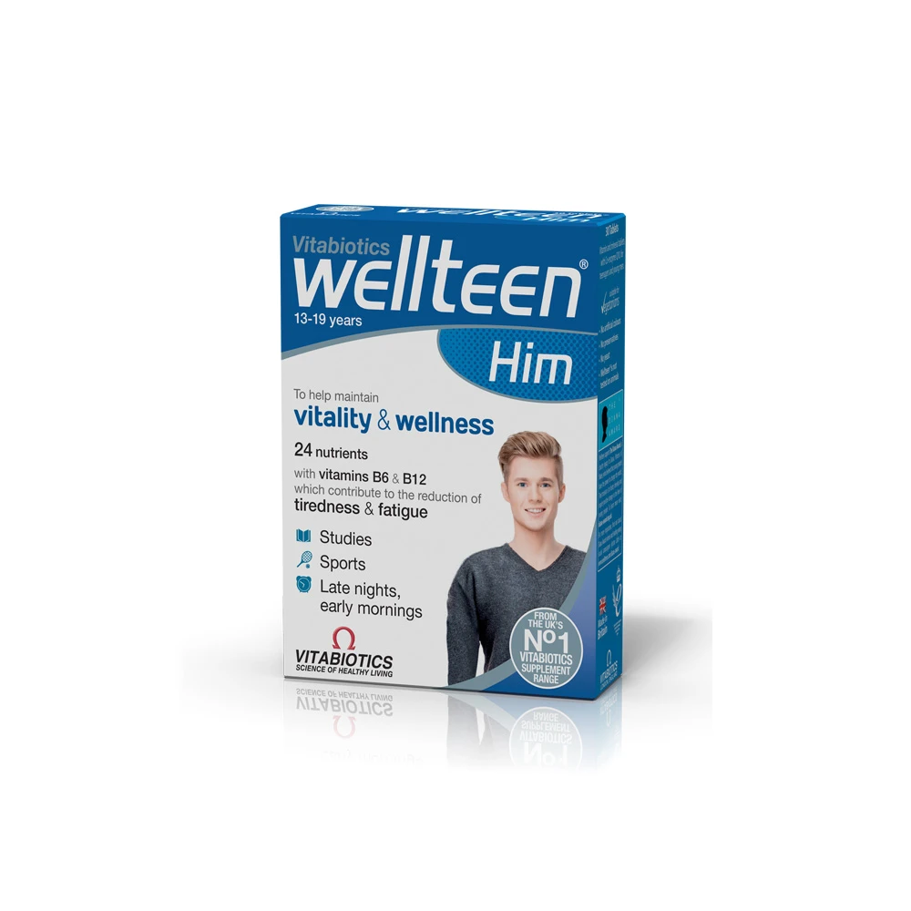 Vitabiotics Wellteen Him 13-19years Πολυβιταμίνη Για Εφήβους & Νεαρούς Άντρες Ηλικίας 13-19 Ετών 30 ταμπλέτες