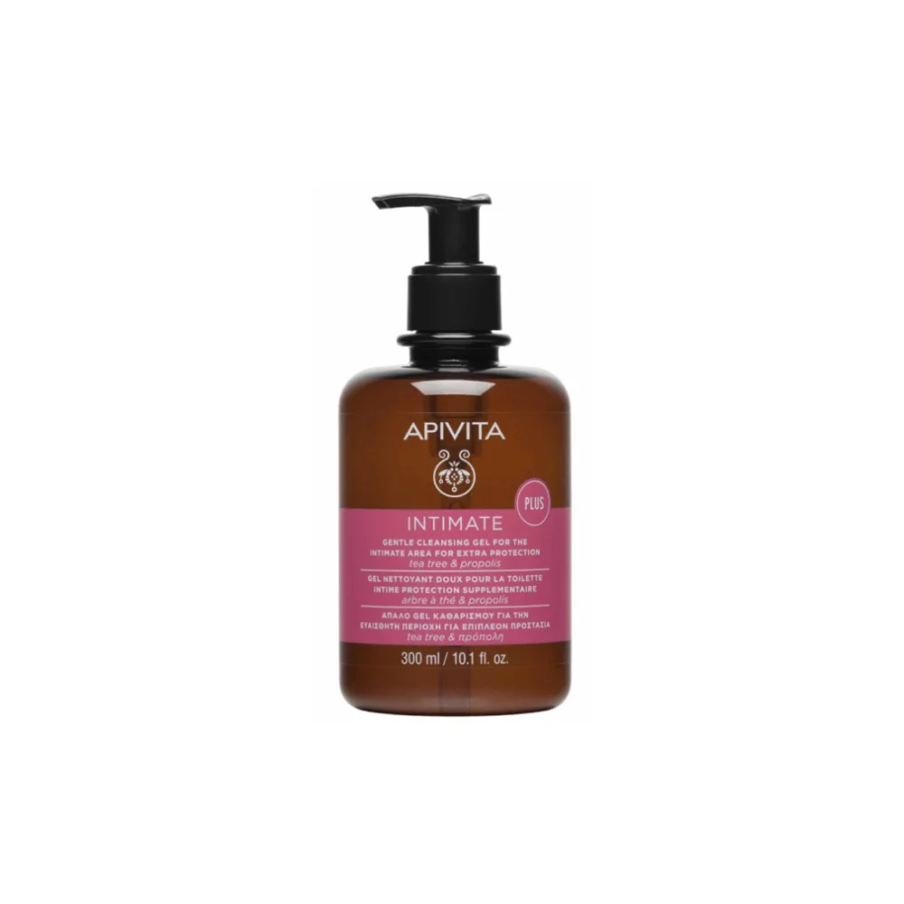 Apivita Intimate Plus Gel Απαλό Gel Καθαρισμού Για Την Υγιεινή Της Ευαίσθητης Περιοχής Με Tea Tree & Πρόπολη 300ml