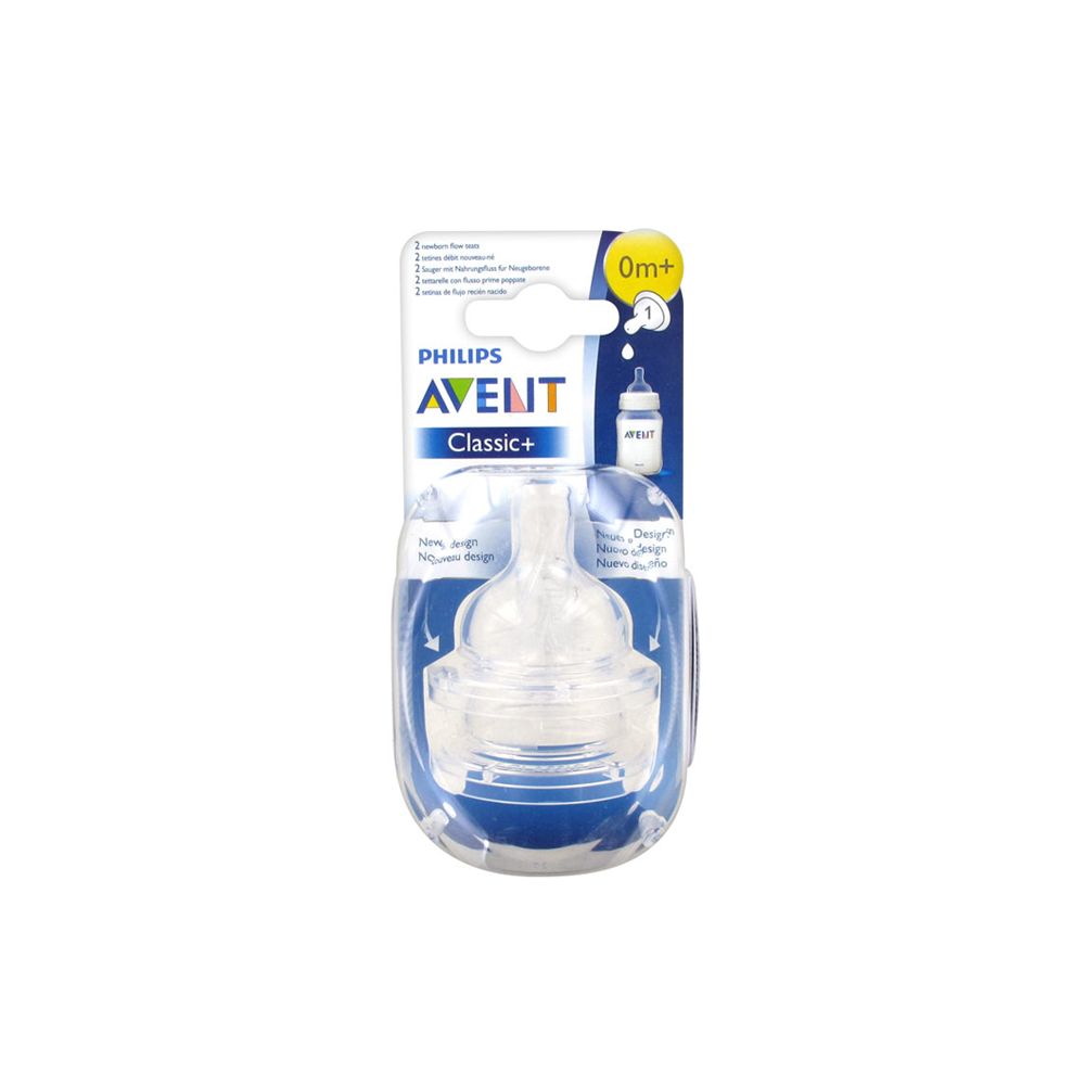 Philips Avent Θηλή Σιλικόνης Classic+ 1 Οπής 0m+ SCF631/27 2 Τεμάχια