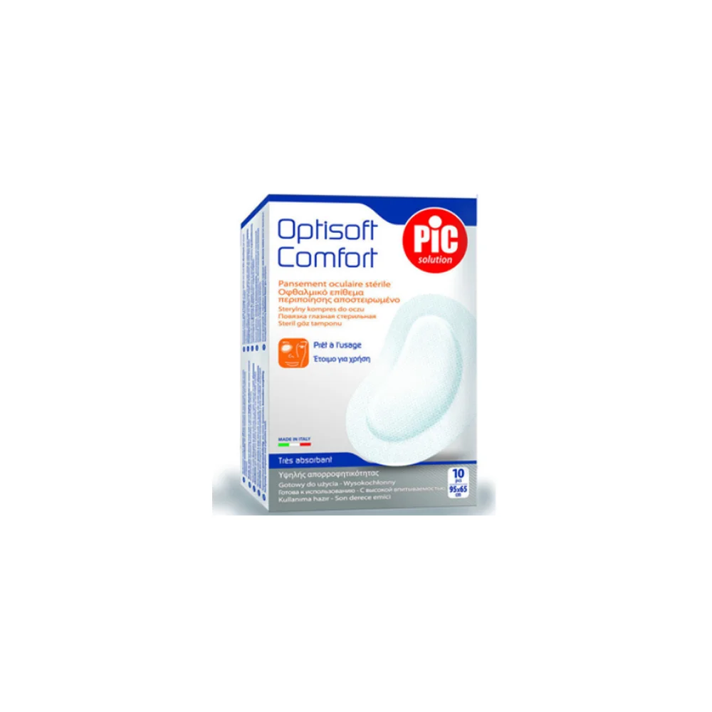Pic Solution Optisoft Comfort Οφθαλμικό Επίθεμα Με Αυτοκόλλητο 95x65mm 10 τεμάχια