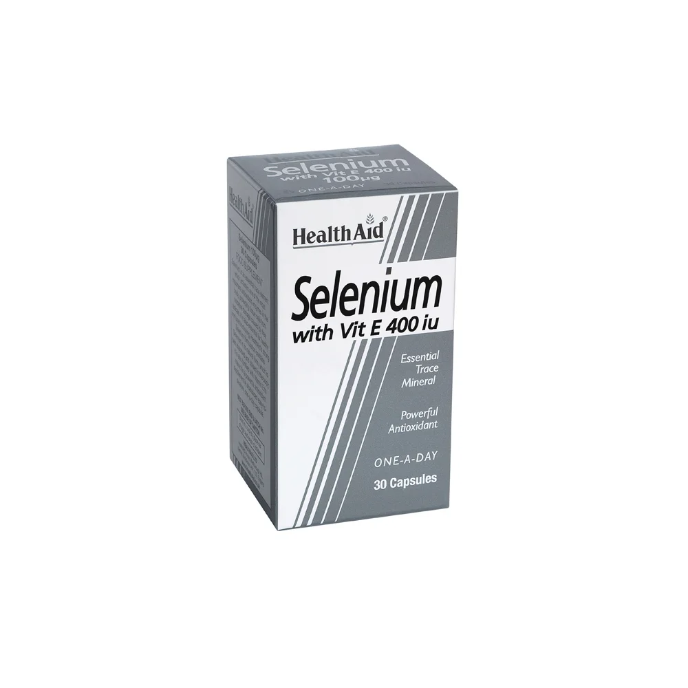 Health Aid Selenium 100μg With Vitamin E 400iu Nutritional Supplement Antioxidant Weapon Against Free Radicals 30 capsules
