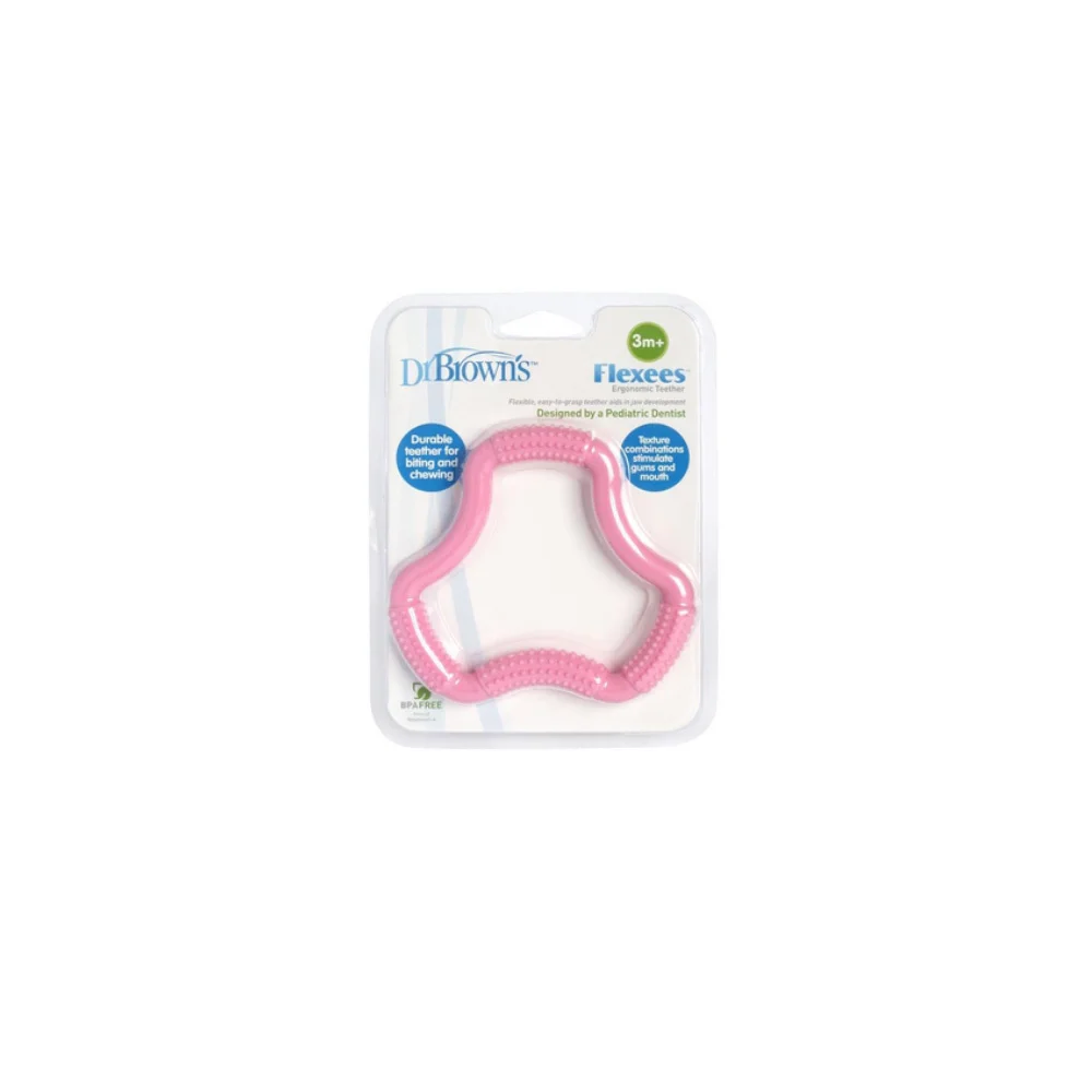 Dr.Brown's Flexees Ergonomic Teether 3m+ Teething Ring Pink 1 piece