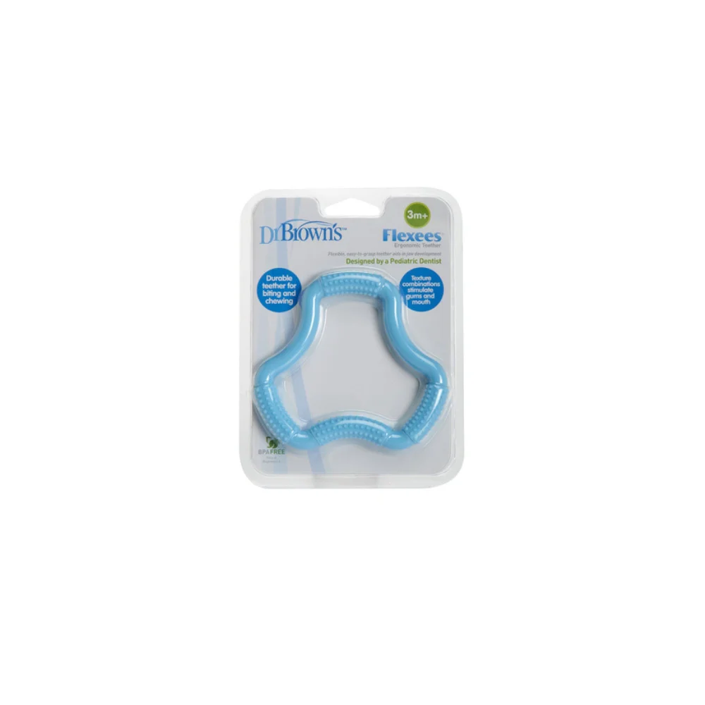 Dr.Brown's Flexees Ergonomic Teether 3m+ Teething Ring Blue 1 piece