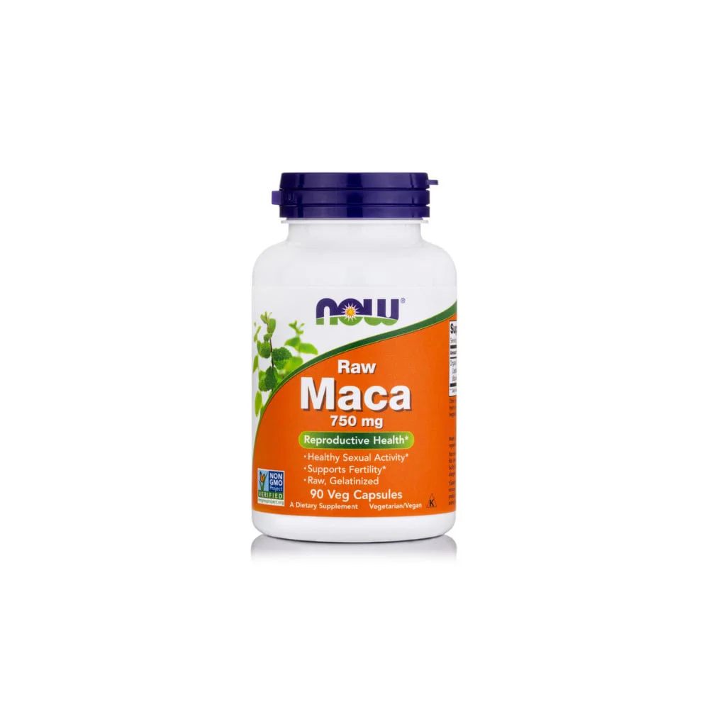 Now Raw Maca 750mg Dietary Supplement For Hormonal Balance Increase Libido Endurance 90 Herbal Capsules