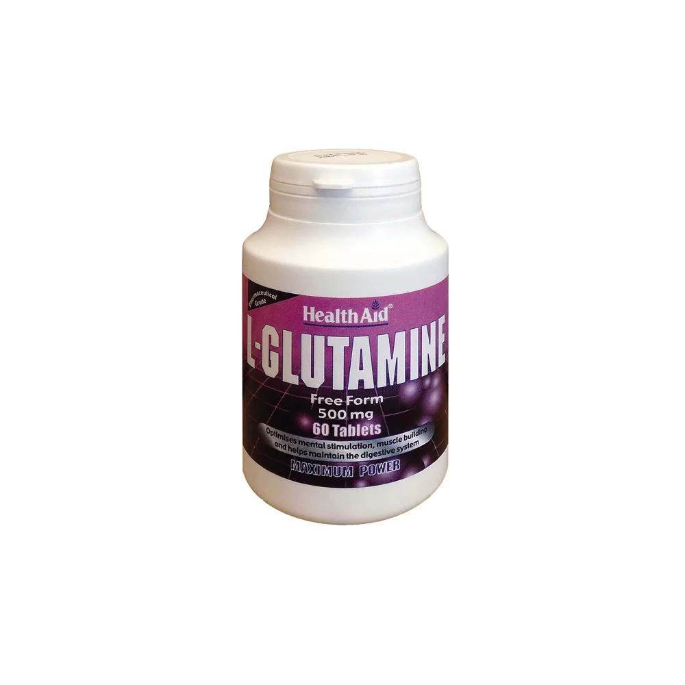 Health Aid L-Glutamine 500mg Nutritional Supplement Healthy Brain Nutritional Supplement 60 tablets