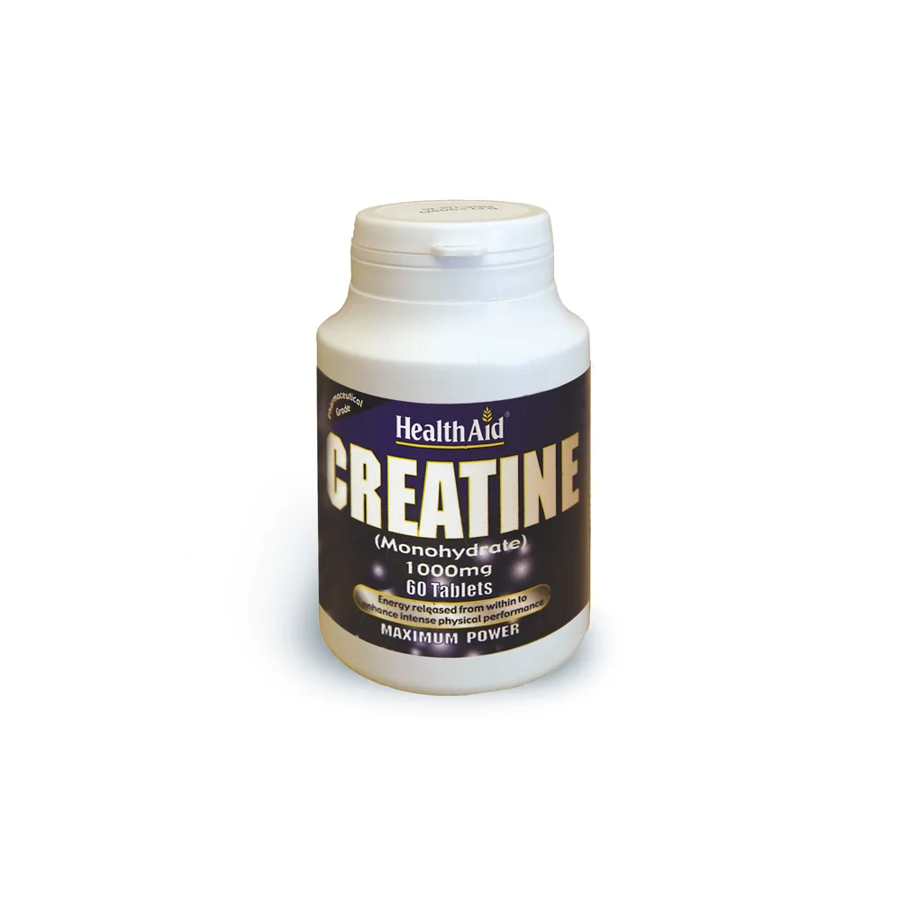 Health Aid Creatine Monohydrate 1000mg Dietary Supplement With Creatine For Muscle Mass 60 tablets