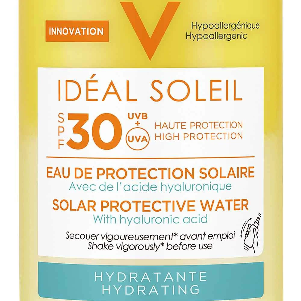 Vichy Ideal Soleil Hydrating SPF30 Protective Solar Water Αντηλιακό Νερό Προστασίας & Ενυδάτωσης Με Υαλουρονικό Οξύ 200ml