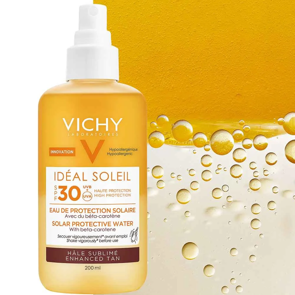 Vichy Ideal Soleil Tan Enhancing SPF30 Protective Solar Water Αντηλιακό Νερό Για Λαμπερό Μαύρισμα 200ml