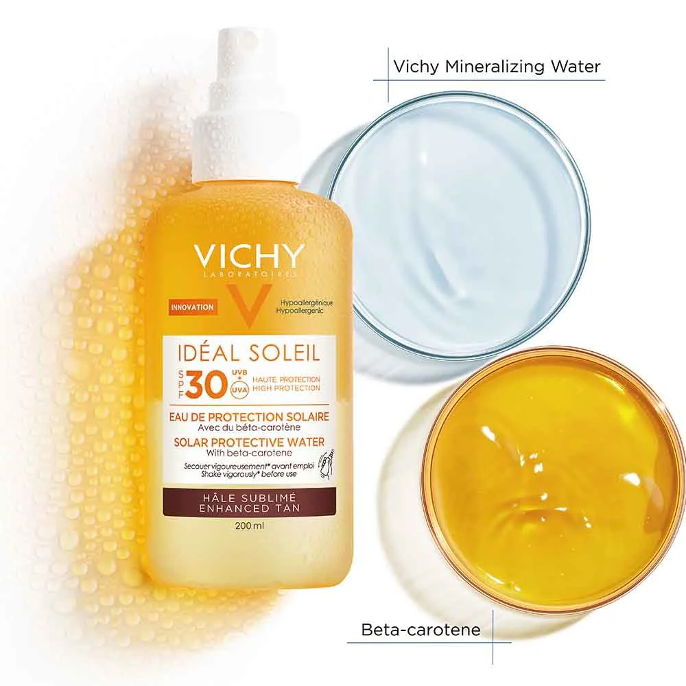 Vichy Ideal Soleil Tan Enhancing SPF30 Protective Solar Water Αντηλιακό Νερό Για Λαμπερό Μαύρισμα 200ml