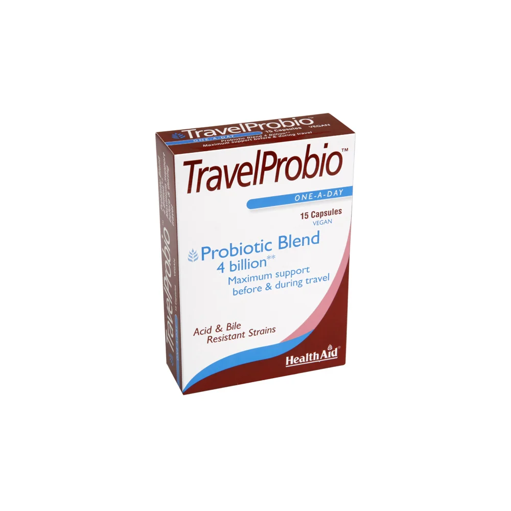 Health Aid Travel Probio Dietary Supplement For Healthy Gut Function & Lactose Intolerance 15 capsules