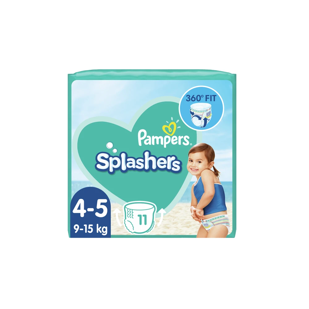 Pampers Splashers Αδιάβροχες Πάνες Μια Χρήσης Μέγεθος 4-5 (9-15 Kg) 11 Τεμάχια