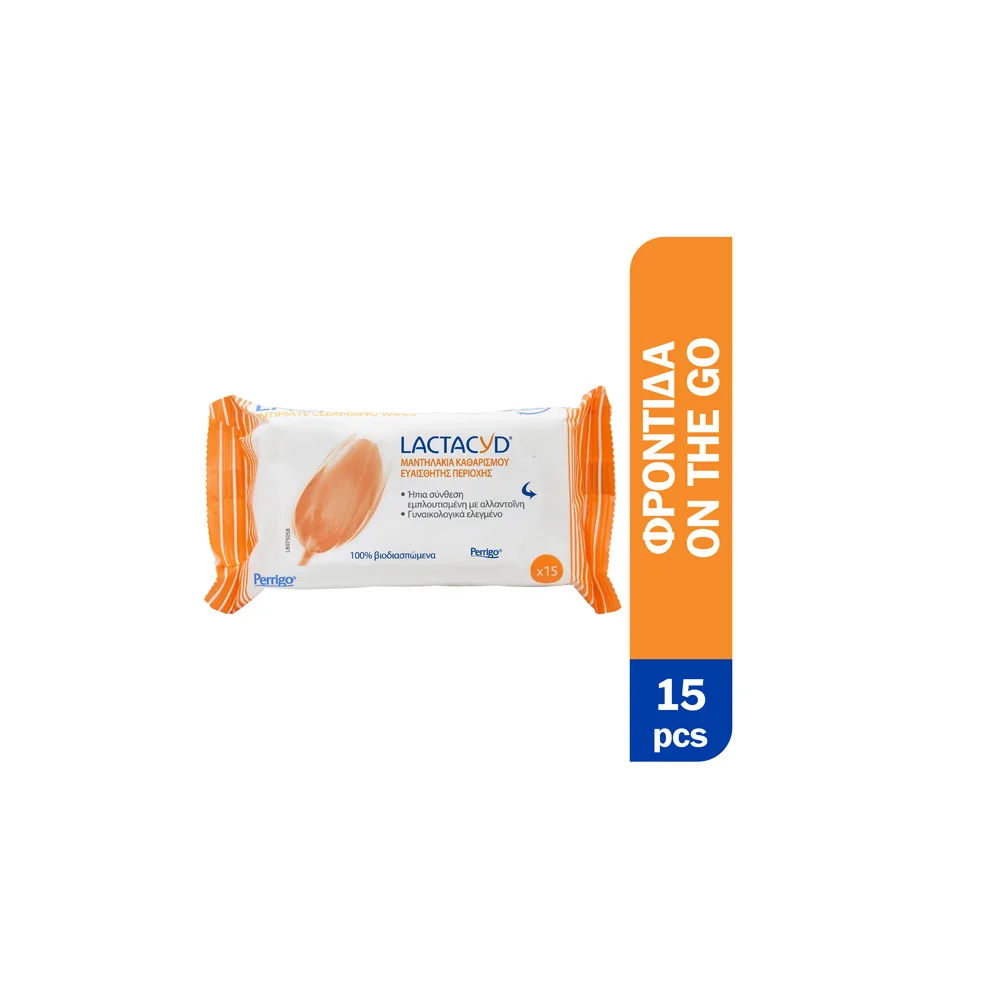Lactacyd Intimate Μαντηλάκια Καθαρισμού Ευαίσθητης Περιοχής 15 τεμάχια