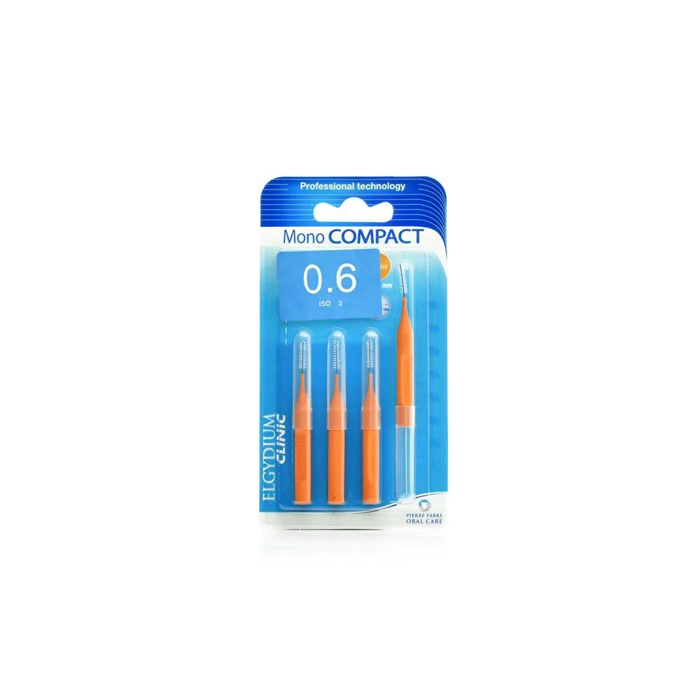 Elgydium Clinic Monocompact Interdental Βrushes 0.6mm Orange 4 picies
