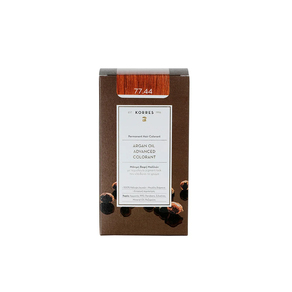 Korres Argan Oil Advanced Colorant with Pigment Lock Technology 77.44 Intense Copper Blonde 50ml
