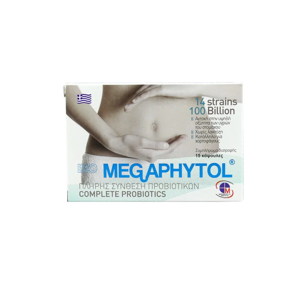 Medichrom Bio Megaphytol Συμπλήρωμα Διατροφής Με Προβιοτικά & Πρεβιοτικά Για Την Καλή Υγεία Του Εντέρου 15 κάψουλες