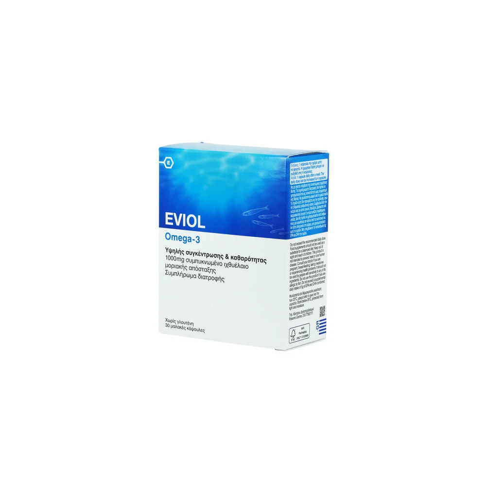 Eviol Omega-3 1000mg Συμπλήρωμα Ωμέγα 3 30 μαλακές κάψουλες