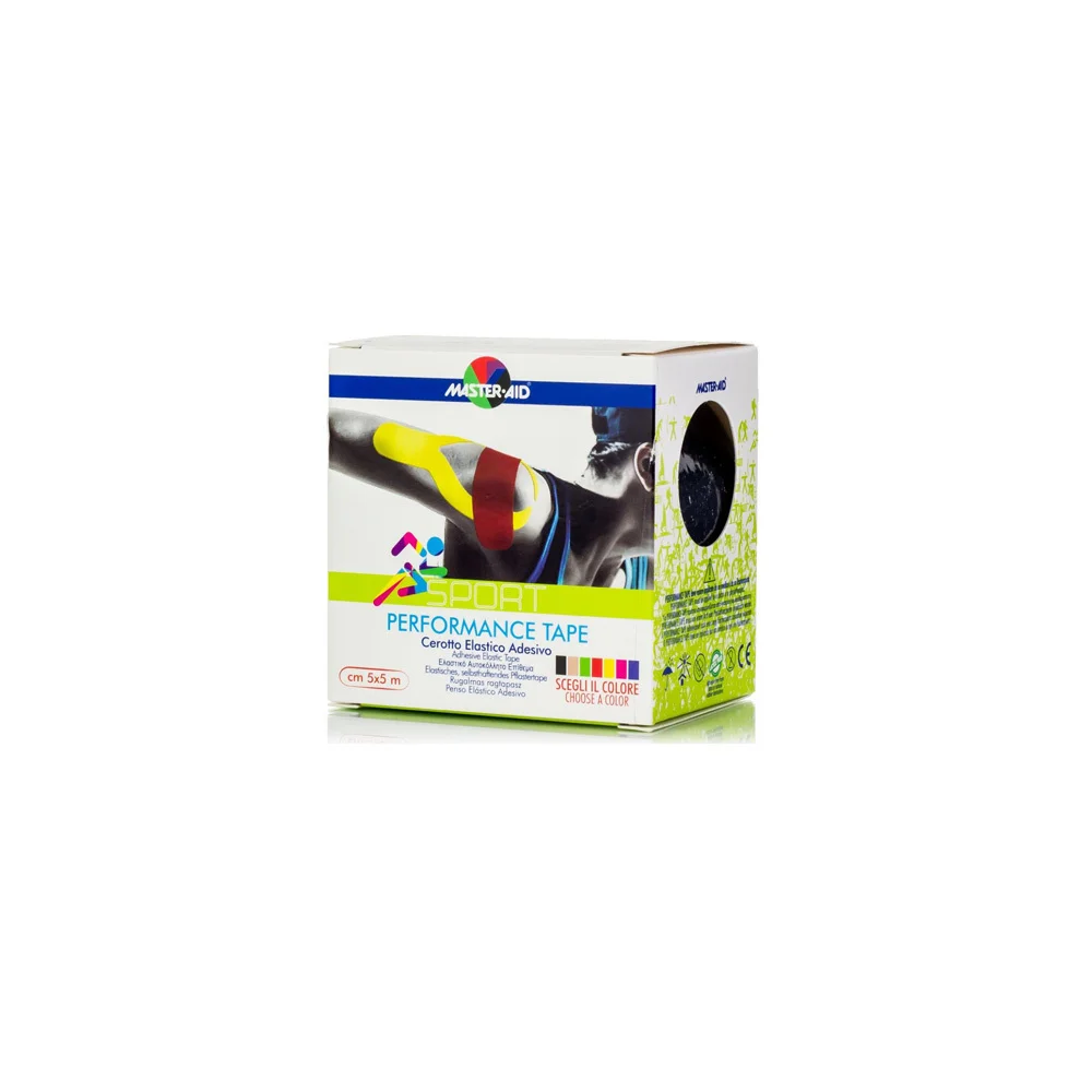 Master Aid Sport Performance Kinesio Adhesive Elastic Tape Αυτοκόλλητη Ελαστική Ταινία Για Επιδέσεις Πράσινο 5m x 5cm 1 τεμάχιο