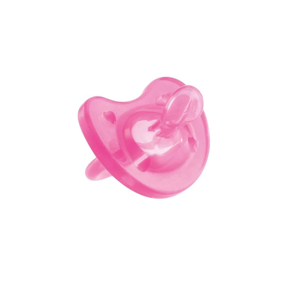 Chicco Physio Soft 6-12m Πιπίλα Όλο Σιλικόνη Σε Ροζ Χρώμα 1 τεμάχιο