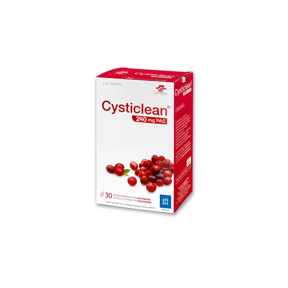 Vita Green Cysticlean 240mg Συμπλήρωμα Διατροφής Για Την Υγεία Του Ουροποιητικού Συστήματος 30 κάψουλες