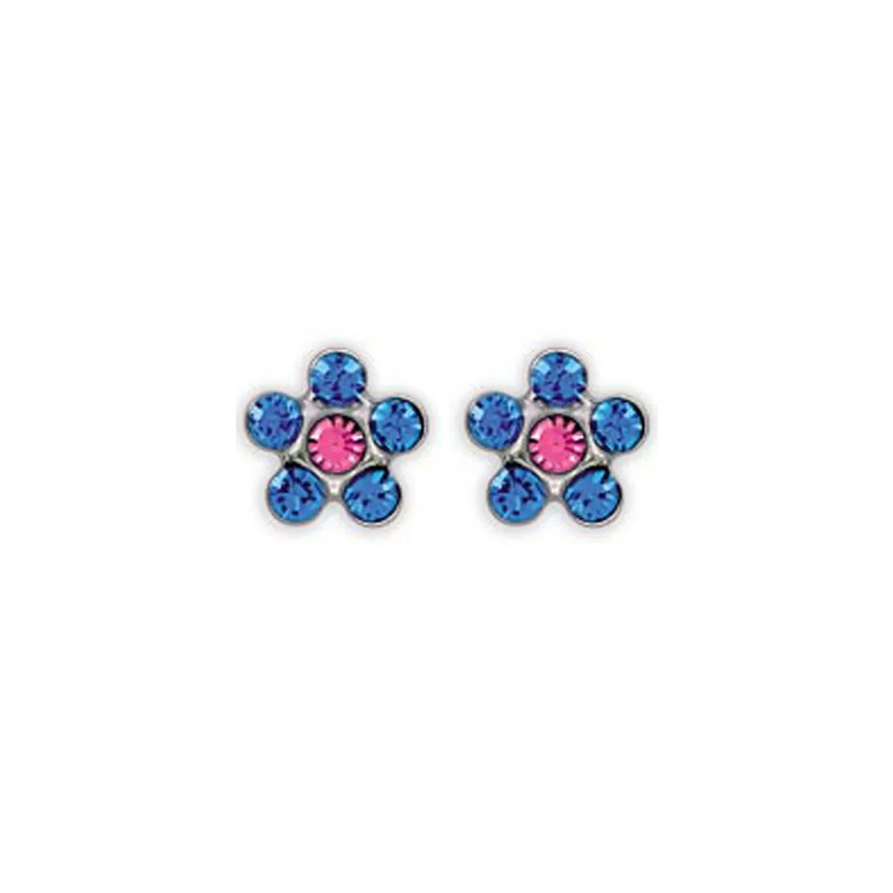 Inverness Flower Earrings With Pink Sapphire 1 pair