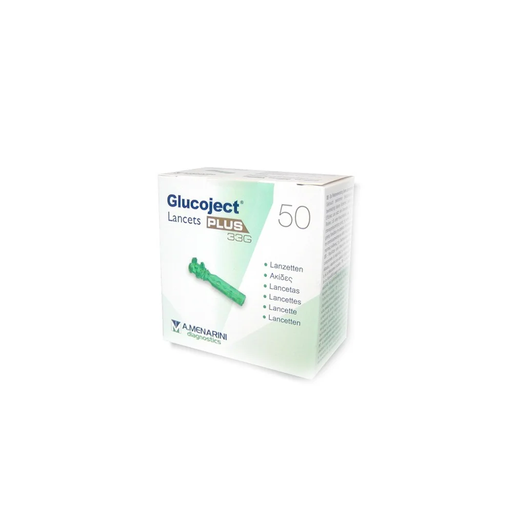 Menarini Glucoject Lancets Plus 33G Βελόνες Μέτρησης Ζαχάρου 50 τεμάχια