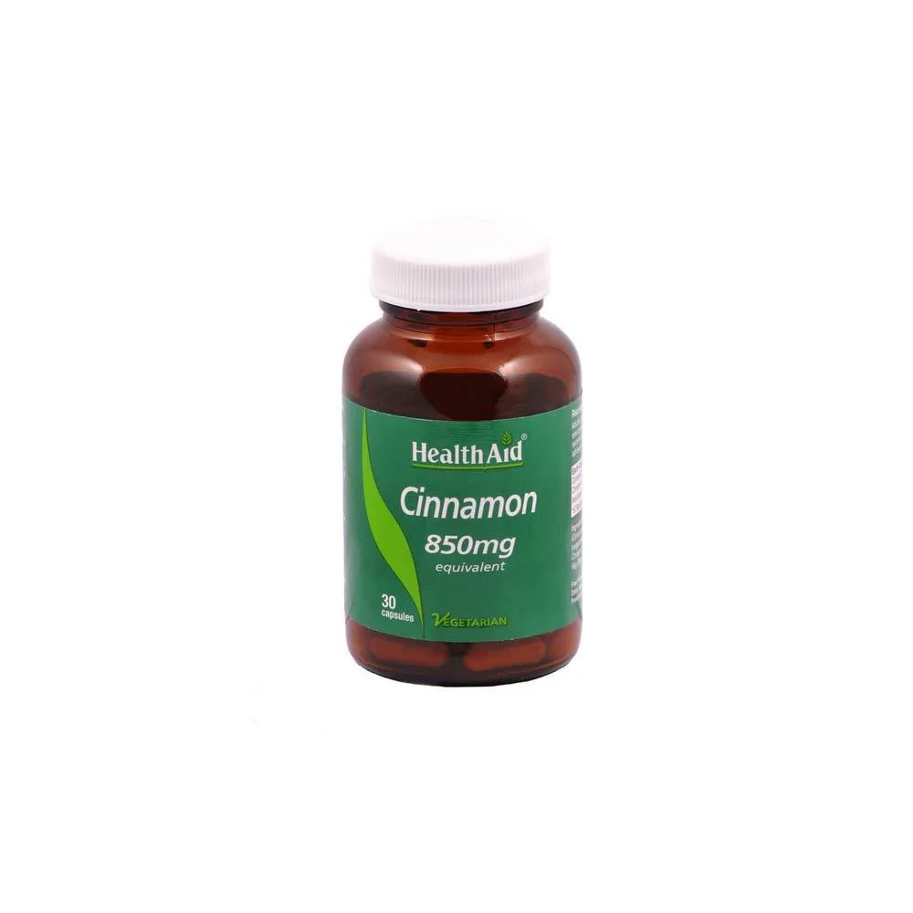 Health Aid Cinnamon 850mg Dietary Supplement Natural Aid For Diabetes 30 capsules