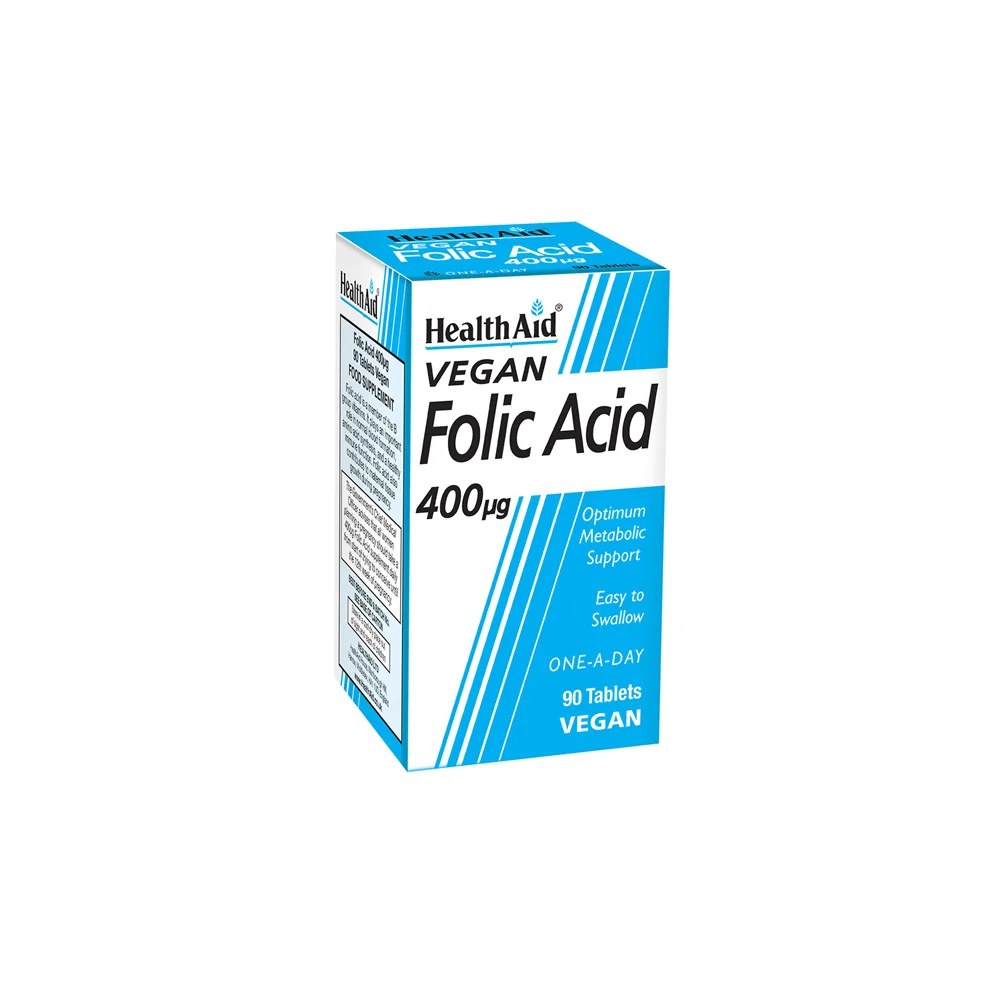 Health Aid Folic Acid 400mg Dietary Supplement Folic Acid Essential During Pregnancy 90 tablets