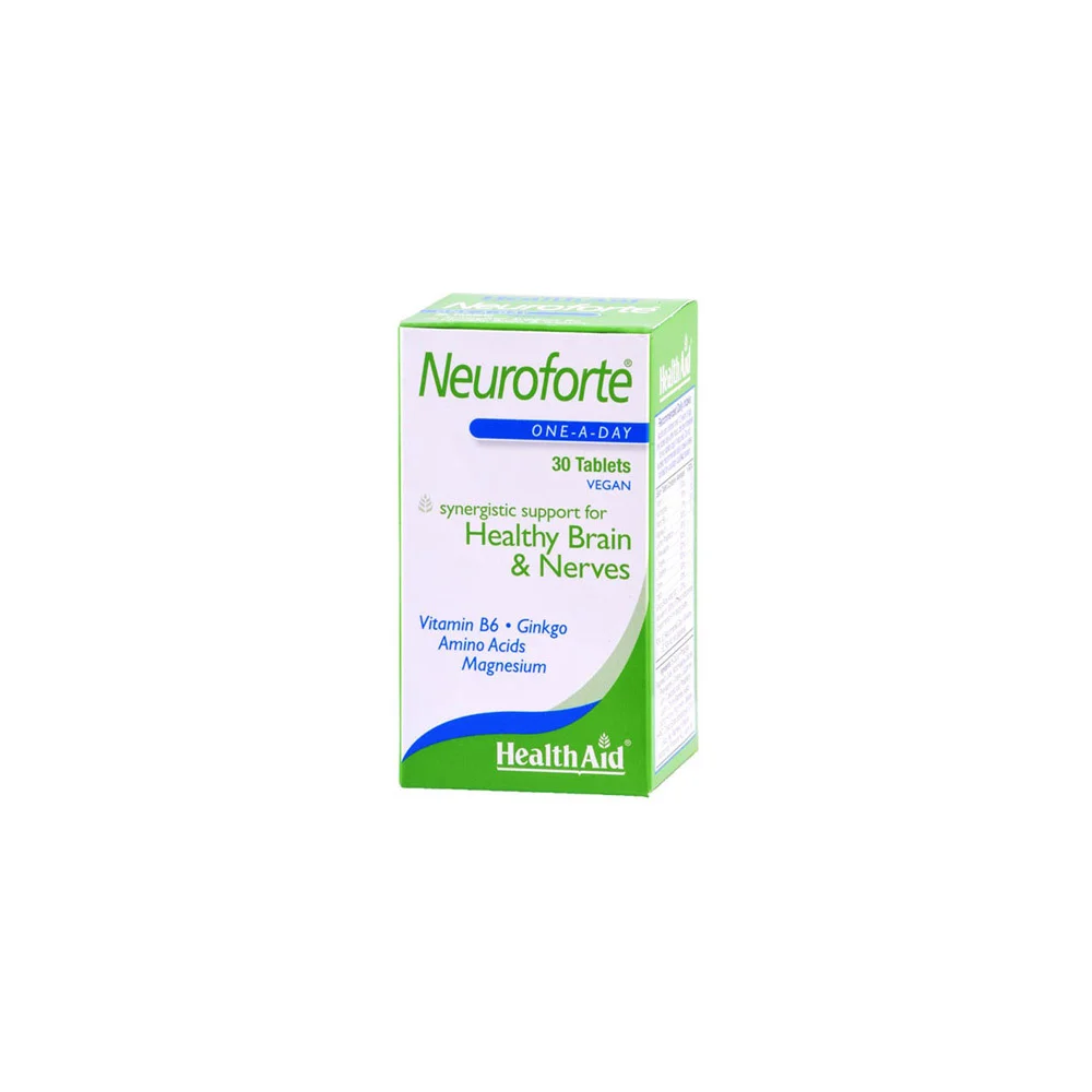 Health Aid Neuroforte Nutritional Supplement With Vitamins Amino Acids Magnesium & Ginkgo Biloba For A Strong Nervous System 30 capsules