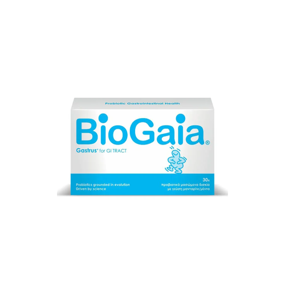 BioGaia Gastrus Προβιοτικά Μασώμενα Δισκία Mε Γεύση Μανταρίνι-Μέντα 30 μασώμενα δισκία