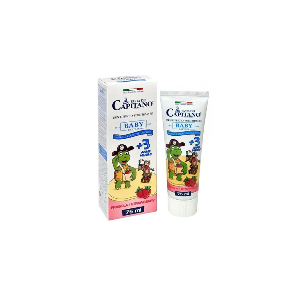 Pasta Del Capitano Baby Strawberry Τoothpaste Οδοντόπαστα Με Γεύση Φράουλα Για Παιδιά 3 Ετών+ 75ml