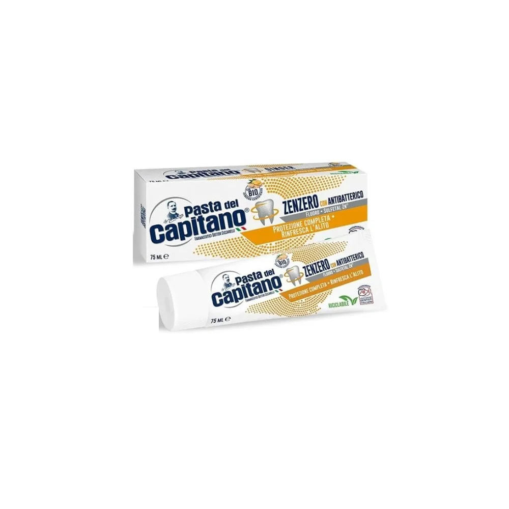 Pasta Del Capitano Ginger Toothpaste Οδοντόπαστα Ολοκληρωμένης Προστασίας Με Τζίντζερ 75ml
