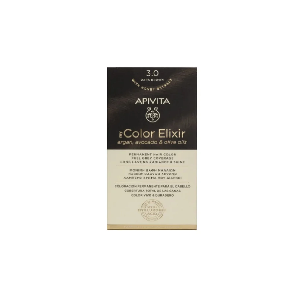 Apivita My Color Elixir Permanent Hair Color No 3.0 Dark Brown 1 piece