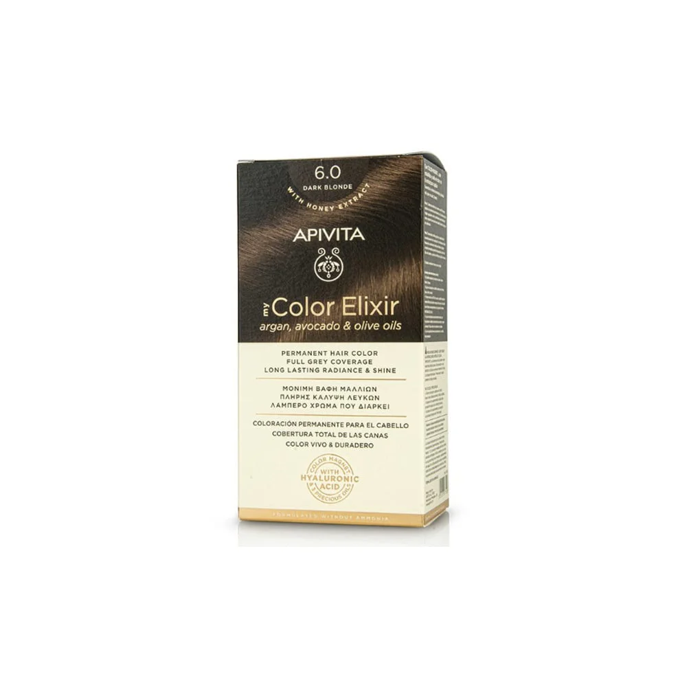 Apivita My Color Elixir Μόνιμη Βαφή Μαλλιών No 6.0 Ξανθό Σκούρο 1 τεμάχιο