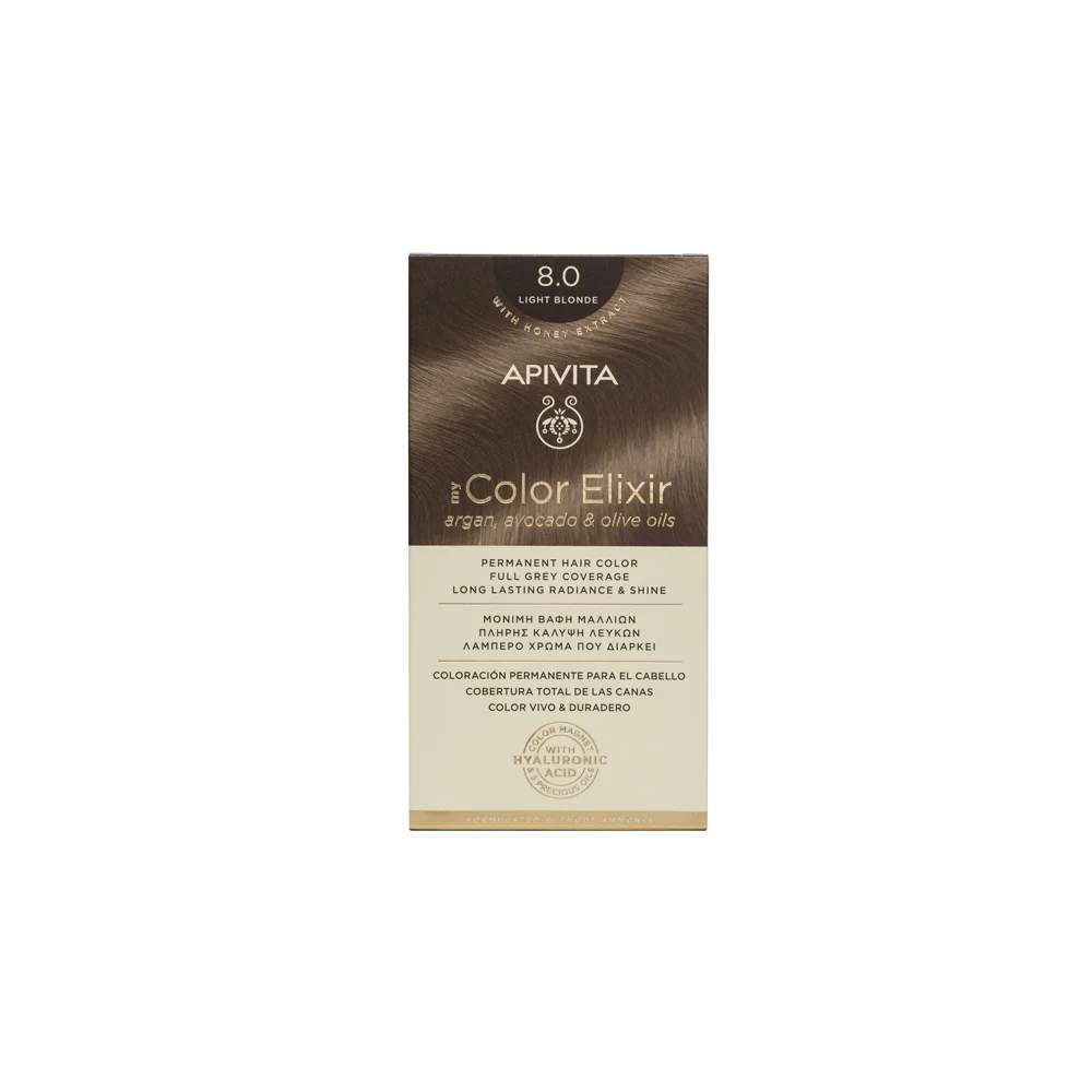 Apivita My Color Elixir Permanent Hair Color No 8.0 Light Blonde 1 piece