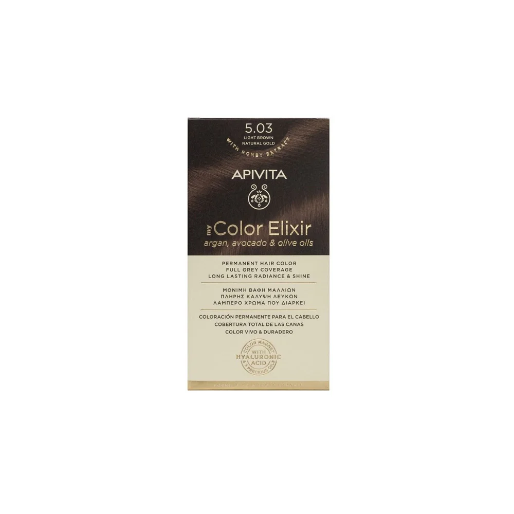 Apivita My Color Elixir Permanent Hair Color No 5.03 Light Brown Natural Gold 1 piece