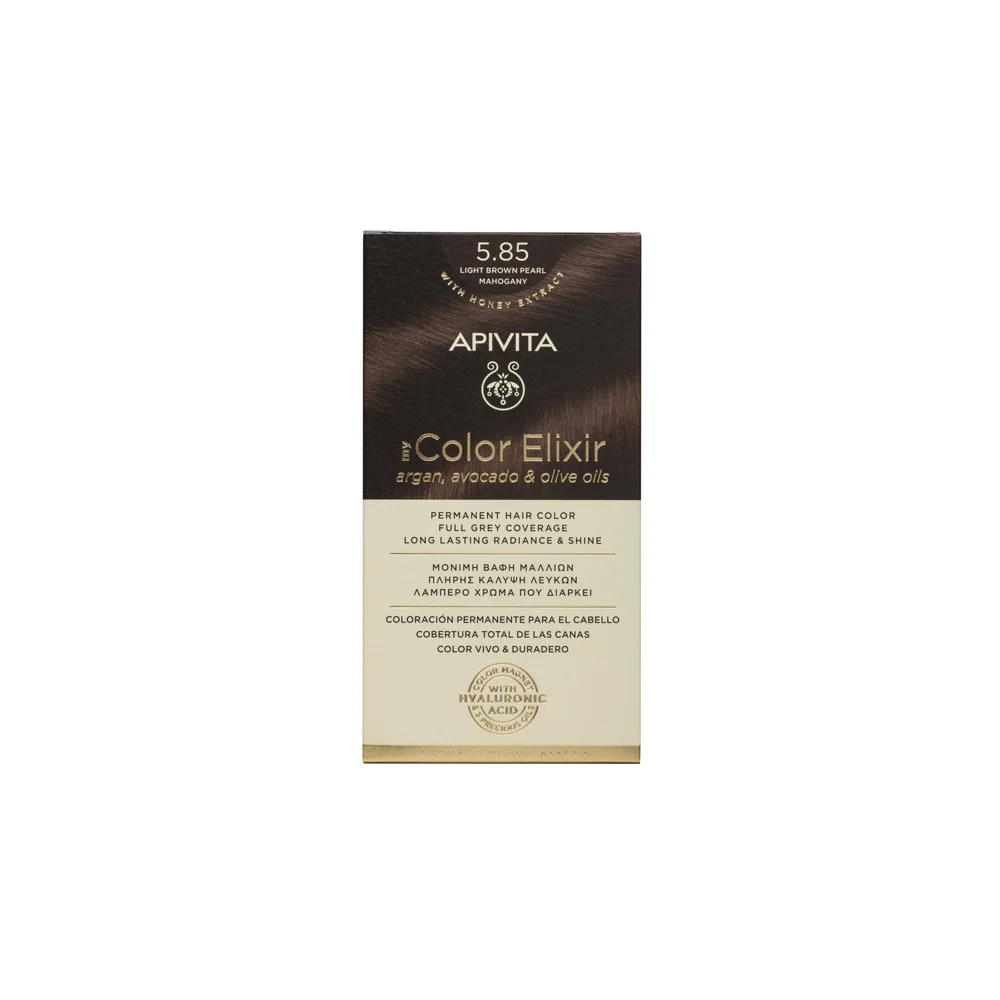 Apivita My Color Elixir Permanent Hair Color No 5.85 Light Brown Pearl Mahogany 1 piece