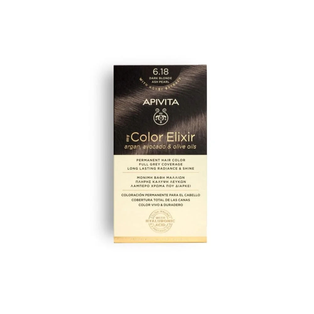 Apivita My Color Elixir Permanent Hair Color No 6.18 Dark Blond Ash Pearl 1 piece
